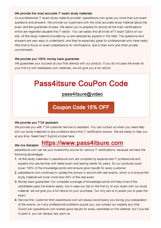 pass4itsure 1V0-603 coupon