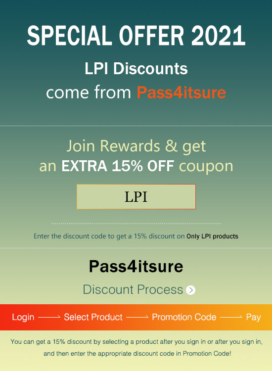 Pass4itsure LPI exam discount code 2021